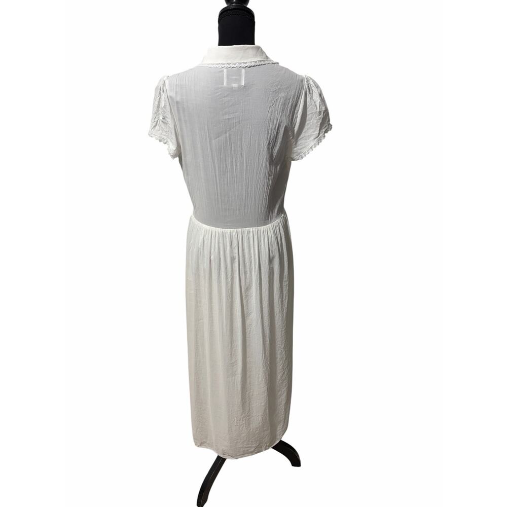 Reformation Ula Midi Shirtdress White Size 10 - Picture 5 of 6